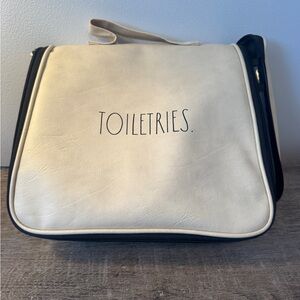 Rae Dunn Cream Toiletries Bag with Black Trim